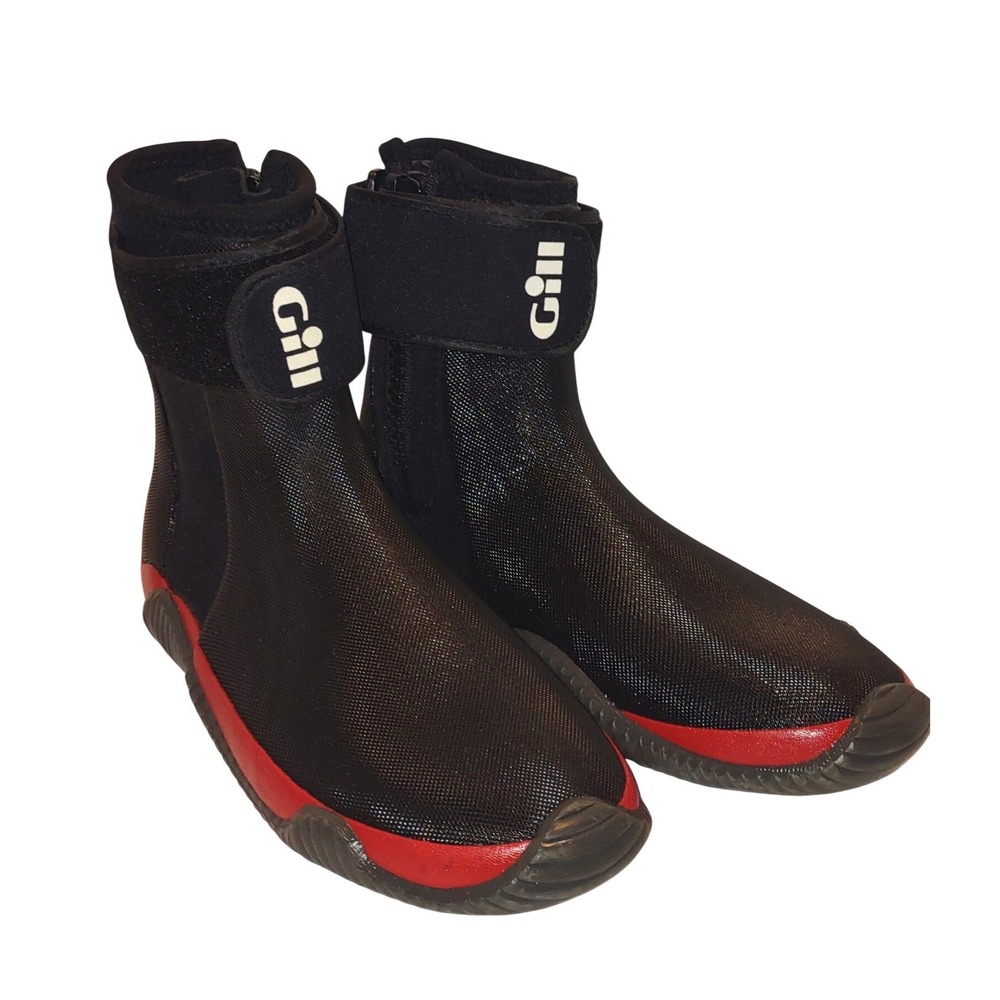 Gill Aero Boot Size 7.5-8 USA Black Red Water Sports Surf Neoprene Rubber Sole